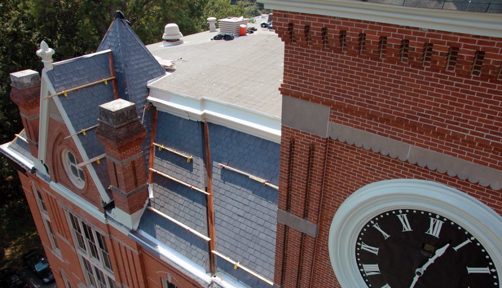 Emory University of Oxford slate & modified bitumen roof restoration